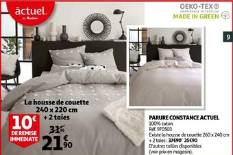 Auchan Actuel la housse de couette 240 x 220 cm + 2 taies offre