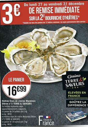 Géant Casino Terre saveurs huîtres fines de claires marennes oléron n°3 offre
