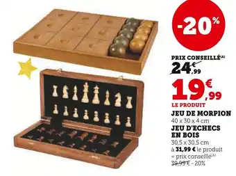 Super U Jeu de morpion,jeu d'echecs offre