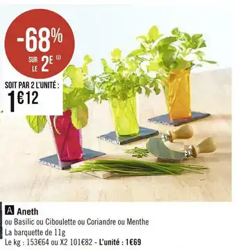 Géant Casino Aneth ou basilic ou ciboulette ou coriandre ou menthe offre