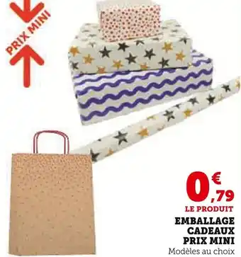 Super U Emballage cadeaux prix mini offre