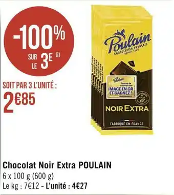 Géant Casino Poulain chocolat noir extra offre