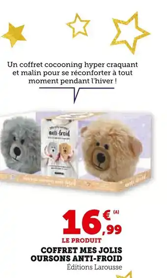 Super U Coffret mes jolis oursons anti-froid offre