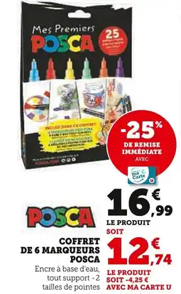 Super U Coffret de 6 marqueurs posca offre