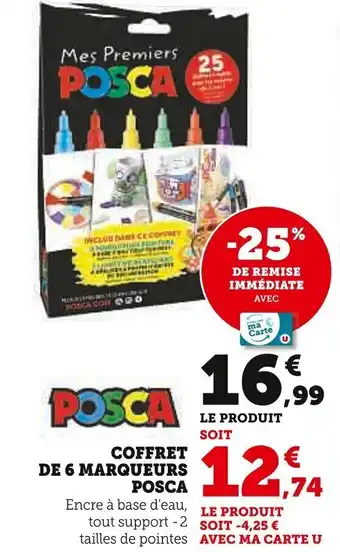 Super U Coffret de 6 marqueurs posca offre