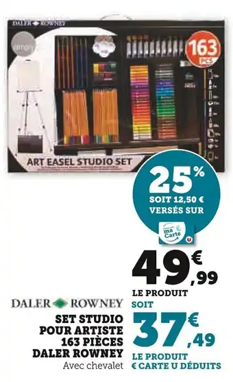Super U Set studio pour artiste 163 pièces daler rowney offre