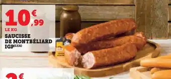 Super U Saucisse de montbéliard igp offre