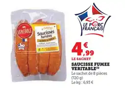 Super U Saucisse fumee veritable offre