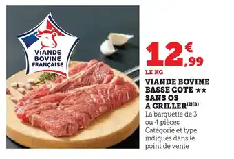 Viande bovine basse cote sans os a griller