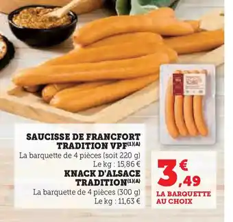 Saucisse de francfort tradition vpf