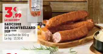 U Express Saucisse de montbéliard igp offre