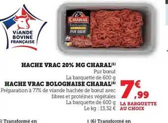 U Express CHARAL Hache vrac 20% mg offre