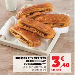 U Express Suisses aux pépites de chocolat pur beurre offre