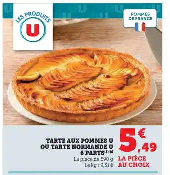 U Express Tarte aux pommes u ou tarte normande u 6 parts offre