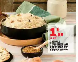 Hyper U Choux cuisinés au riesling et lardons offre