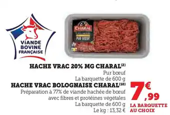 Hyper U CHARAL Hache vrac 20% mg offre