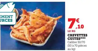 Hyper U Crevettes cuites offre