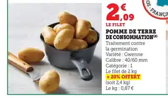 Hyper U Pomme de terre de consommation offre
