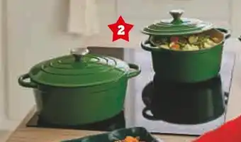 Super U Cocotte ronde 24cm baumalu cocotte ovale 27cm baumalu en fonte émaillée avec couvercle offre