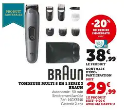Super U Tondeuse multi 8 en 1 serie 3 braun offre