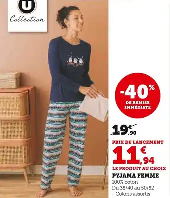 Super U Pyjama femme offre