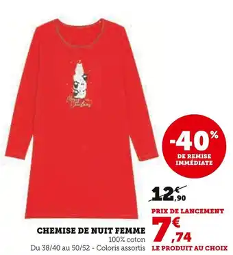 Super U Chemise de nuit femme offre