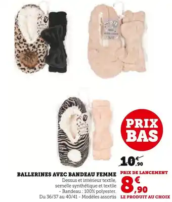 Super U Ballerines avec bandeau femme prix de lancement offre