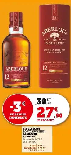 Super U Single malt scotch whisky aberlour offre