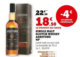 Super U Single malt scotch whisky aerstone offre