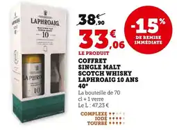 Super U Coffret single malt scotch whisky laphroaig 10 ans offre