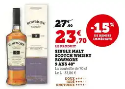 Super U Single malt scotch whisky bowmore offre