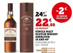 Super U Single malt scotch whisky aberlour offre