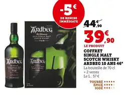 Super U Coffret single malt scotch whisky ardbeg 10 ans 46° offre