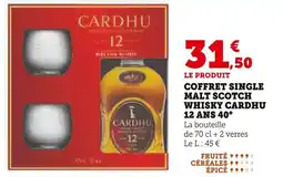 Super U Coffret single malt scotch whisky cardhu offre