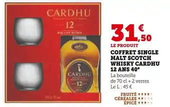 Super U Coffret single malt scotch whisky cardhu offre