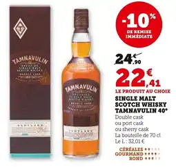 Super U Single malt scotch whisky tamnavulin 40° offre