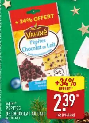 ALDI Vahiné Pépites de Chocolat au Lait offre
