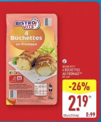 ALDI BISTRO VITE 4 BÛCHETTES AU FROMAGE offre