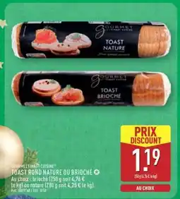ALDI TOAST ROND NATURE OU BRIOCHÉ offre