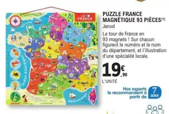 E.Leclerc PUZZLE FRANCE MAGNÉTIQUE 93 PIÈCES offre