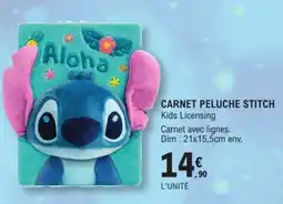 E.Leclerc CARNET PELUCHE STITCH offre