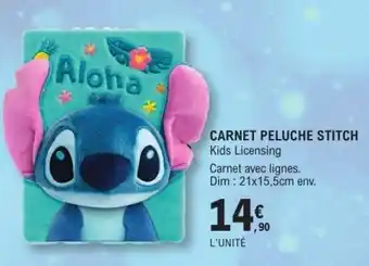 E.Leclerc CARNET PELUCHE STITCH offre