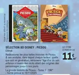 E.Leclerc SÉLECTION BD DISNEY : PICSOU offre
