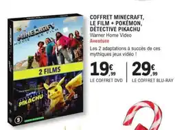 E.Leclerc COFFRET MINECRAFT, LE FILM + POKÉMON, DÉTECTIVE PIKACHU offre
