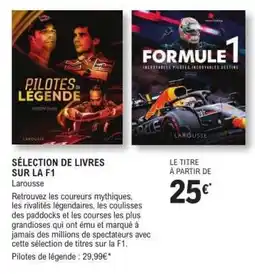 E.Leclerc SÉLECTION DE LIVRES SUR LA F1 offre