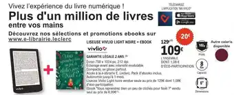 E.Leclerc Liseuse Vivlio Light Noire + Ebook offre