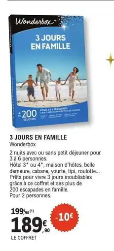 E.Leclerc 3 JOURS EN FAMILLE offre