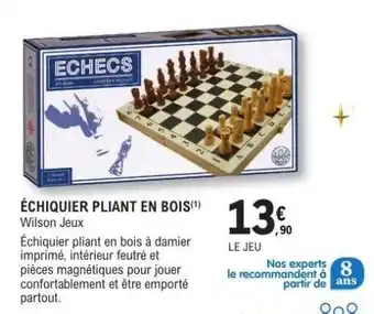 E.Leclerc ÉCHIQUIER PLIANT EN BOIS offre