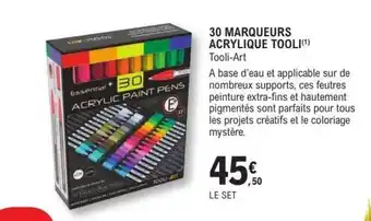 E.Leclerc 30 MARQUEURS ACRYLIQUE TOOLI offre