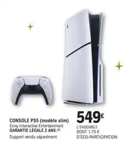 E.Leclerc CONSOLE PS5 (modèle slim) offre